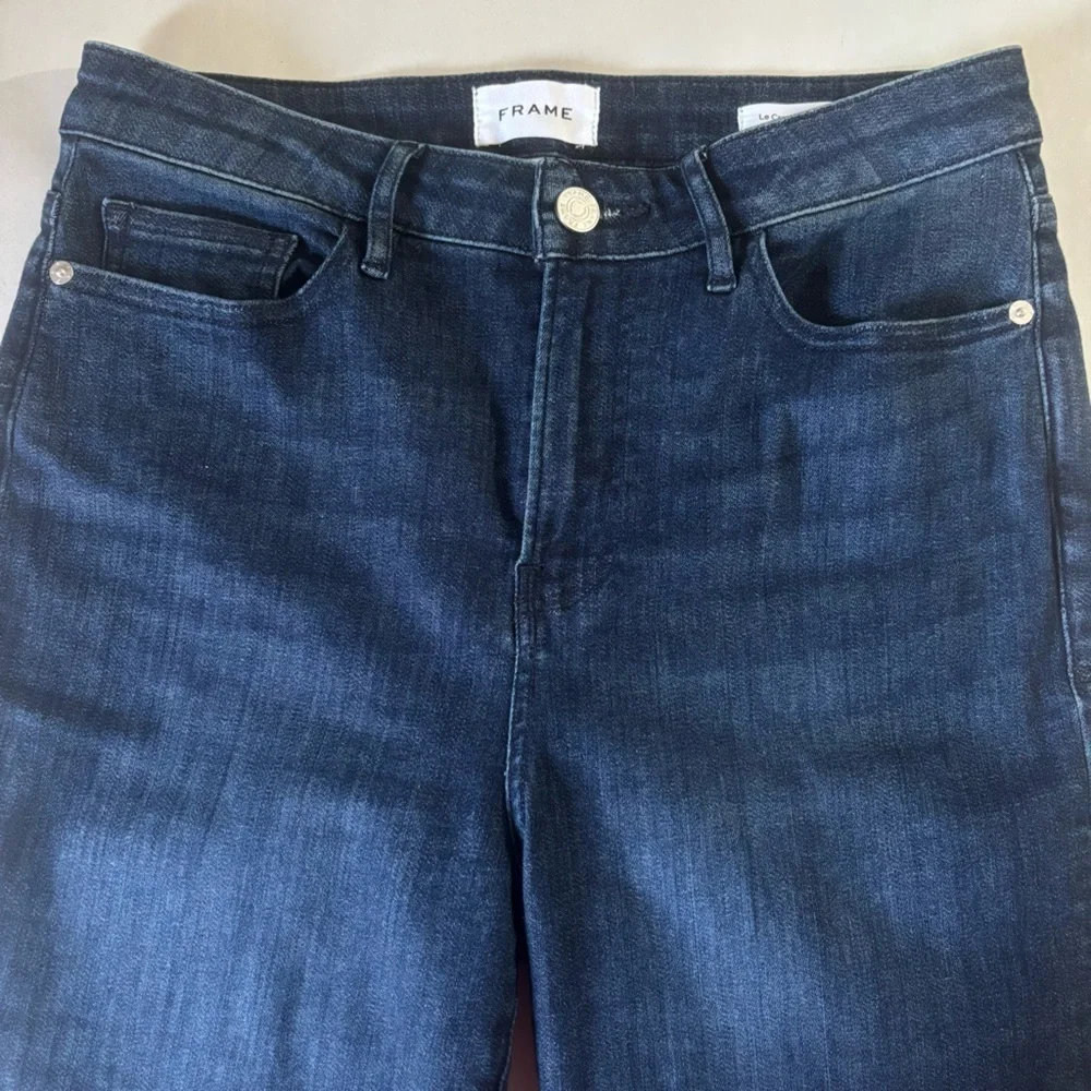FRAME Le Crop Mini Boot Raw Hem Jeans Size 29/ 26.5” Inseam - Picture 14 of 16